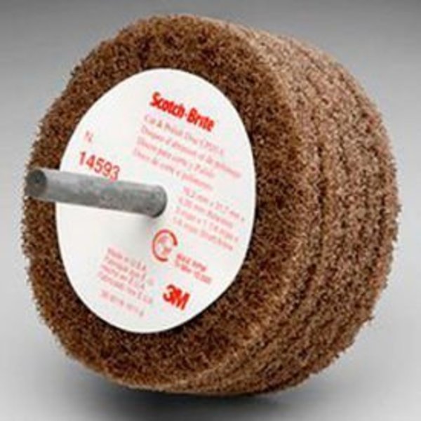 3M 3M„¢ Scotch-Brite„¢ Cut and Polish Disc D5 3" x 1 1/4" Aluminum Oxide A MED 7000045941